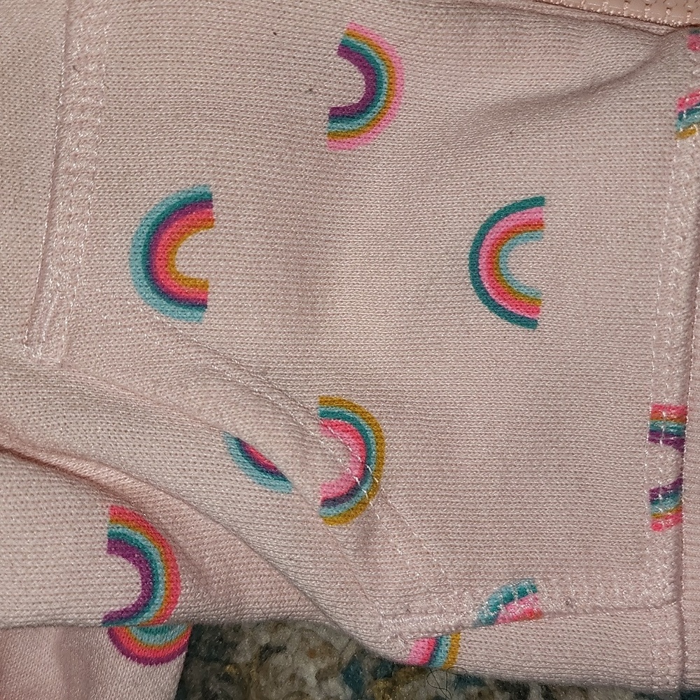 Like New Cat & Jack Light Pink Hoodie with Rainbow Accents 12 Mos. - Picture 7 of 11